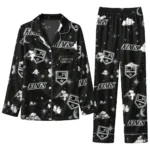 Los Angeles Kings Long Pajama Set Personalized Cloud Stars Black Best Selling