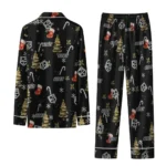 Los Angeles Kings Long Pajama Set Personalized Sprig Scatter Black Best Selling