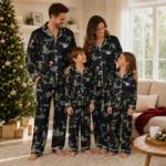 Los Angeles Kings Long Pajama Set Personalized Sprig Scatter Black Best Selling