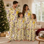 Los Angeles Lakers Long Pajama Set Custom Character Scatter Best Selling