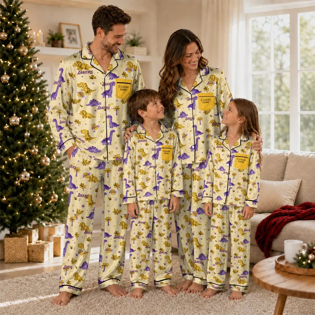 Los Angeles Lakers Long Pajama Set Custom Character Scatter Latest Model Los Angeles Lakers Long Pajama Set Custom Character Scatter Latest Model