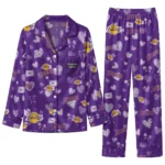 los angeles lakers long pajama set custom heart charms purple best selling.webp