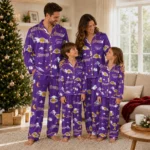 Los Angeles Lakers Long Pajama Set Personalized Cloud Stars Purple Best Selling