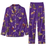 Los Angeles Lakers Long Pajama Set - Personalized Sprig Scatter Purple 1 Los Angeles Lakers Long Pajama Set Personalized Sprig Scatter Purple Best Selling