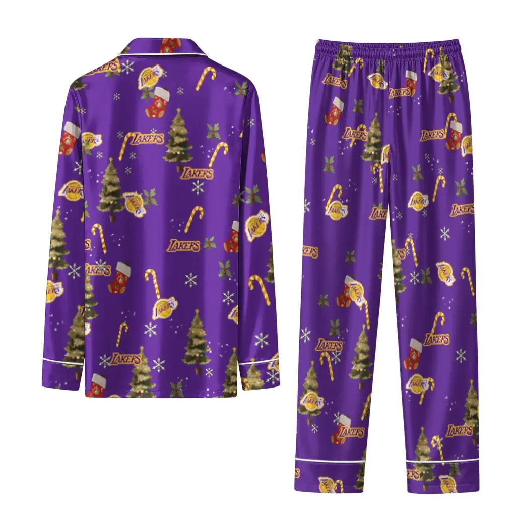 Los Angeles Lakers Long Pajama Set Personalized Sprig Scatter Purple Fashion Forward Los Angeles Lakers Long Pajama Set Personalized Sprig Scatter Purple Fashion Forward