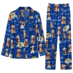 Los Angeles Rams Long Pajama Set Custom Animal Scatter Blue Best Selling