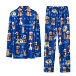 Los Angeles Rams Long Pajama Set Custom Animal Scatter Blue Best Selling