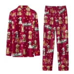 Louisiana Monroe Warhawks Long Pajama Set Customized Animal Scatter Red Best Selling