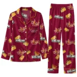 Louisiana Monroe Warhawks Long Pajama Set Customized Snack Scatter Red Best Selling