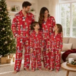Louisiana Ragin Cajuns Long Pajama Set Customized Animal Scatter Red Best Selling