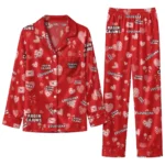 Louisiana Ragin Cajuns Long Pajama Set Customized Heart Charms Red Best Selling