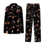 Louisiana Ragin Cajuns Long Pajama Set Customized Icon Confetti Black Best Selling