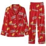 Louisiana Ragin Cajuns Long Pajama Set Customized Snack Scatter Red Best Selling