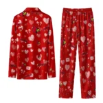 Louisville Cardinals Long Pajama Set Personalized Heart Charms Red Best Selling