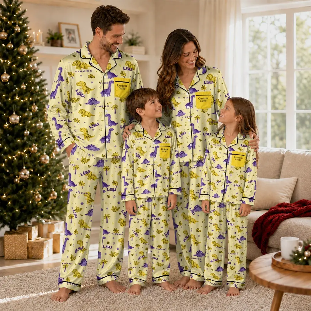 Lsu Tigers Long Pajama Set Custom Character Scatter Latest Model Lsu Tigers Long Pajama Set Custom Character Scatter Latest Model