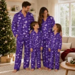 Lsu Tigers Long Pajama Set Custom Heart Charms Purple Best Selling