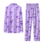 Lsu Tigers Long Pajama Set Custom Ribbon Chains Purple Best Selling