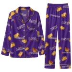 Lsu Tigers Long Pajama Set Custom Snack Scatter Purple Best Selling