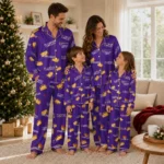 Lsu Tigers Long Pajama Set Custom Snack Scatter Purple Best Selling