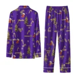 Lsu Tigers Long Pajama Set Custom Sprig Scatter Purple Best Selling