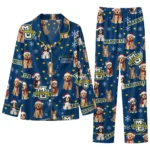 Marquette Golden Eagles Long Pajama Set Custom Animal Scatter Blue Best Selling