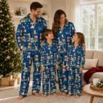 Marquette Golden Eagles Long Pajama Set Custom Animal Scatter Blue Best Selling