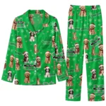 Marshall Thundering Herd Long Pajama Set Customized Animal Scatter Green Best Selling