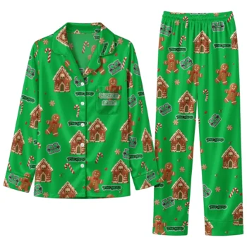Marshall Thundering Herd Long Pajama Set Customized Candy Scatter Green Best Selling