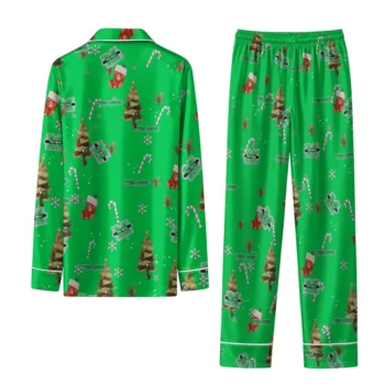 Marshall Thundering Herd Long Pajama Set Customized Sprig Scatter Green Fashion Forward