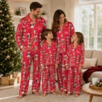 Maryland Terrapins Long Pajama Set Personalized Animal Scatter Red Best Selling