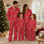 Maryland Terrapins Long Pajama Set Personalized Candy Scatter Red Best Selling