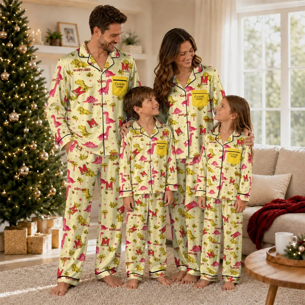 Maryland Terrapins Long Pajama Set Personalized Character Scatter Latest Model Maryland Terrapins Long Pajama Set Personalized Character Scatter Latest Model