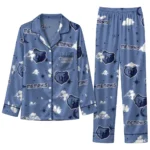Memphis Grizzlies Long Pajama Set Custom Cloud Stars Blue Best Selling