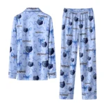 memphis grizzlies long pajama set custom ribbon chains blue best selling.webp