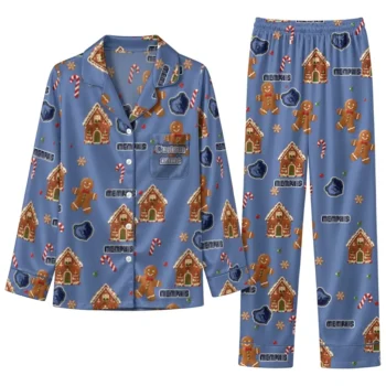 Memphis Grizzlies Long Pajama Set Personalized Candy Scatter Blue Best Selling