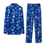 Memphis Tigers Long Pajama Set Customized Heart Charms Blue Best Selling