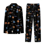 Memphis Tigers Long Pajama Set Customized Icon Confetti Black Best Selling