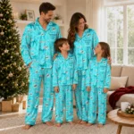 miami dolphins long pajama set custom ribbon chains aqua best selling.webp