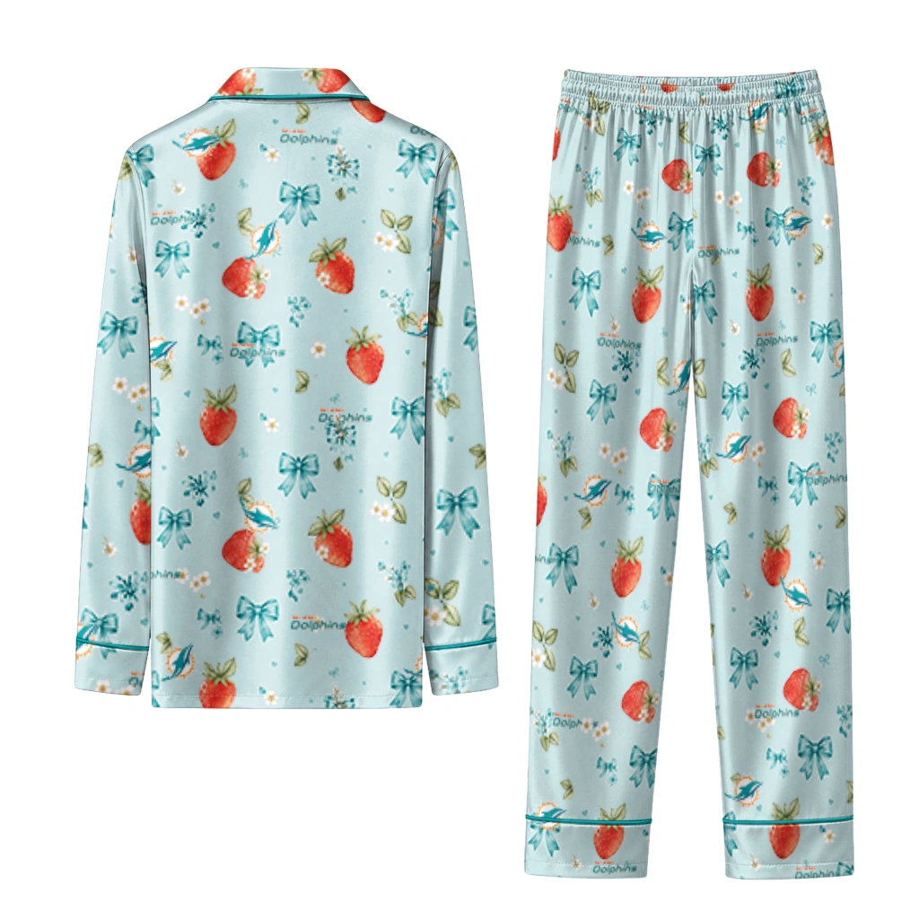 miami dolphins long pajama set custom ribbon florals aqua fashion forward.webp miami dolphins long pajama set custom ribbon florals aqua fashion forward.webp