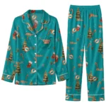 Miami Dolphins Long Pajama Set Custom Sprig Scatter Aqua Best Selling