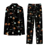 miami dolphins long pajama set personalized icon confetti black best selling.webp