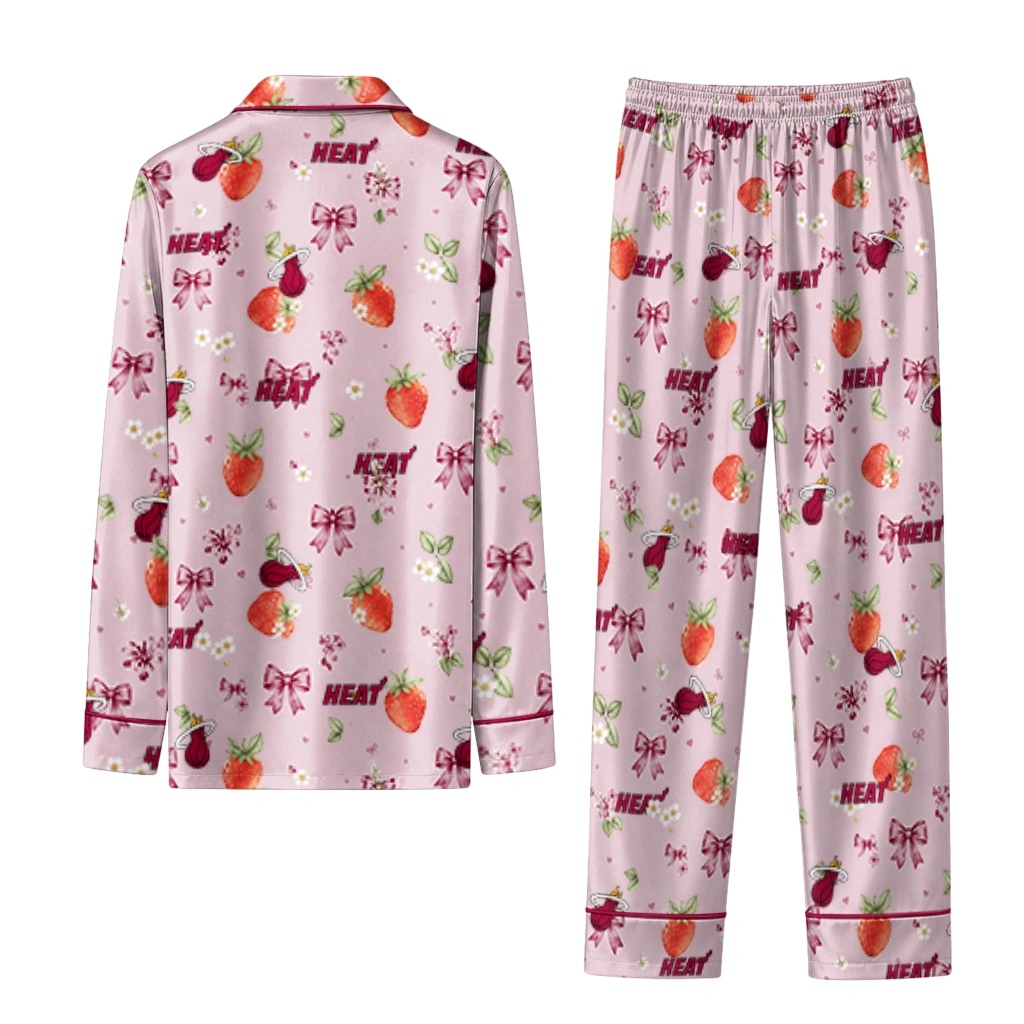 miami heat long pajama set customized ribbon florals red fashion forward.webp miami heat long pajama set customized ribbon florals red fashion forward.webp