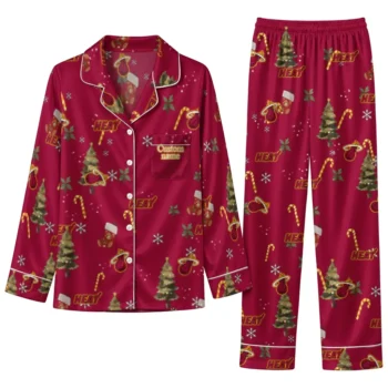Miami Heat Long Pajama Set Customized Sprig Scatter Red Best Selling