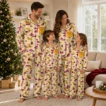 Miami Heat Long Pajama Set Personalized Character Scatter Best Selling