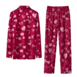 miami heat long pajama set personalized heart charms red best selling.webp