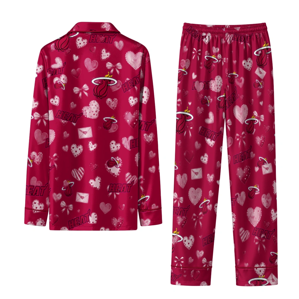 miami heat long pajama set personalized heart charms red fashion forward.webp miami heat long pajama set personalized heart charms red fashion forward.webp
