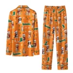 Miami Hurricanes Long Pajama Set Personalized Animal Scatter Orange Best Selling