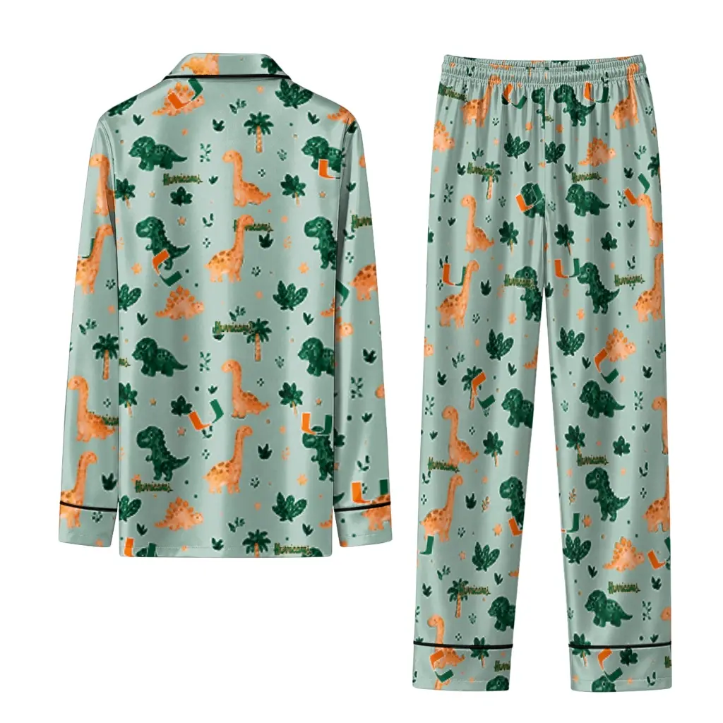 Miami Hurricanes Long Pajama Set Personalized Character Scatter Fashion Forward Miami Hurricanes Long Pajama Set Personalized Character Scatter Fashion Forward