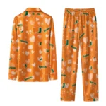 Miami Hurricanes Long Pajama Set Personalized Heart Charms Orange Best Selling