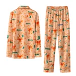 Miami Hurricanes Long Pajama Set Personalized Ribbon Chains Orange Best Selling